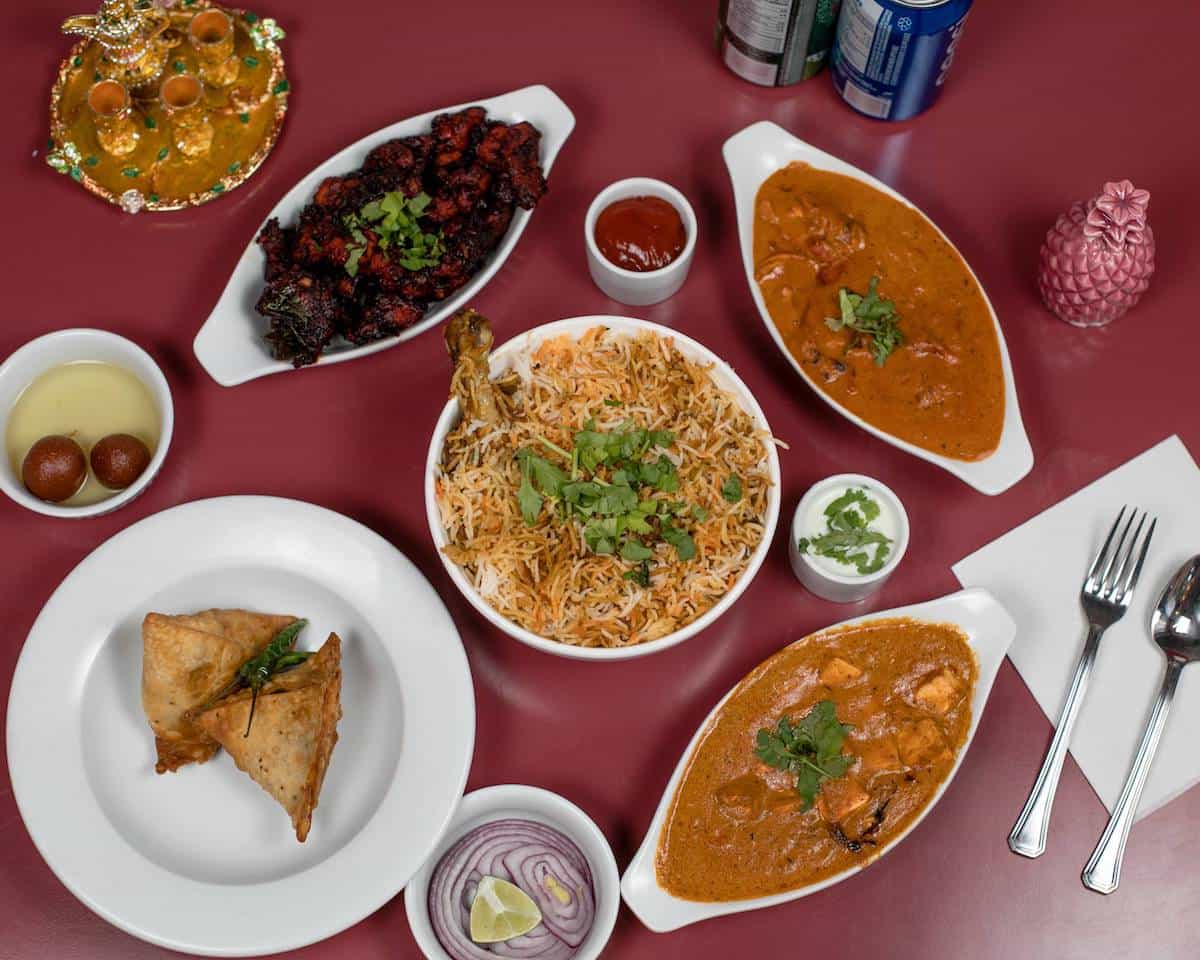 Indian Food Menu showing different food items